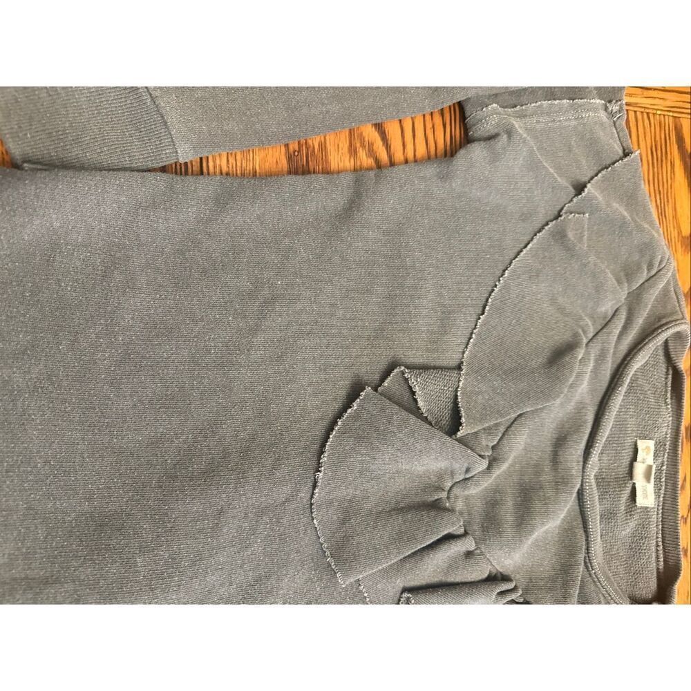 Tucker + Tate distressed grey ruffle neck long sleeve size Medium girls 8-10 - Picture 3 of 4